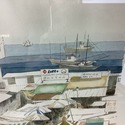 Kaza Kato Watercolor Painting Seaside Shopping Dis