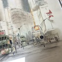 Kaza Kato Watercolor Painting Retro Street Chinese