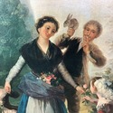 Goya Spring Flower Girls Print Baroque Rococo Carv