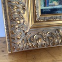 Small Framed Painting Still Life Books Plant Signe