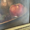 Antique Oil Painting Still Life Fruit w Jug Dark M