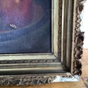 Antique Oil Painting Still Life Fruit w Jug Dark M
