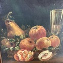 Vintage Oil Painting on Canvas Still Life Fruit Ju