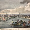 Antique Copper Engraving Port of Dresden Pieter Sc