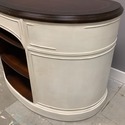 Vintage Kidney Shape Writing Desk 7 Drawers Open B