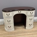 Vintage Kidney Shape Writing Desk 7 Drawers Open B