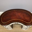 Vintage Kidney Shape Writing Desk 7 Drawers Open B