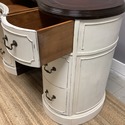 Vintage Kidney Shape Writing Desk 7 Drawers Open B