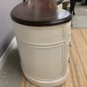 Vintage Kidney Shape Writing Desk 7 Drawers Open B