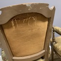 Pair French Needlepoint Antique Arm Chairs Gold Wo