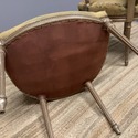 Pair French Needlepoint Antique Arm Chairs Gold Wo