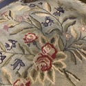 Pair French Needlepoint Antique Arm Chairs Gold Wo