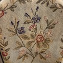 Pair French Needlepoint Antique Arm Chairs Gold Wo