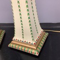 Pair Chelsea House Hand Pained Wood Lamps Cream Gr