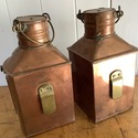 Pair Copper Port Starboard Oil Lamps Lanterns Made