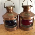 Pair Copper Port Starboard Oil Lamps Lanterns Made