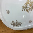 Royal France Large White Gold Tray Oval High Sides