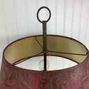 Vintage Triple Candlestick Table Lamp Wood Metal R