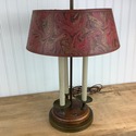 Vintage Triple Candlestick Table Lamp Wood Metal R