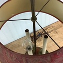 Vintage Triple Candlestick Table Lamp Wood Metal R