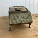 Vintage Casket Box Jewelry Trinket Amber Beveled G