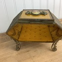 Vintage Casket Box Jewelry Trinket Amber Beveled G