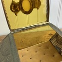 Vintage Casket Box Jewelry Trinket Amber Beveled G