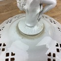 White Porcelain Female Statuary Figure w Pierced P