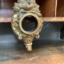 Antique Hanging Wall Clock Case Gold Ceramic Flora