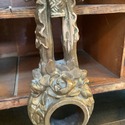 Antique Hanging Wall Clock Case Gold Ceramic Flora
