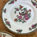 Whieldon Ware Pheasant 4 Salad Plates 8" Vintage E