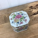 Laudel Porcelain Floral Trinket BOx Asian Flowers 
