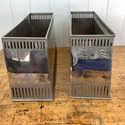 Pair Silver Metal Wall Sconce Shades Rectangular R