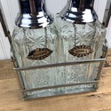 Mid Century Modern Decanter Set Chrome Glass Vodka