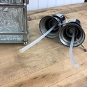 Mid Century Modern Decanter Set Chrome Glass Vodka