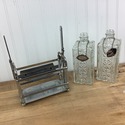 Mid Century Modern Decanter Set Chrome Glass Vodka