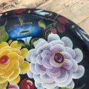 Made in Mexico Pair Wood Bowls Tray Round Hand Pai