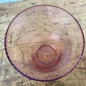 Antique Large Pink Glass Vase Hand Blown Etched Ga