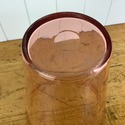 Antique Large Pink Glass Vase Hand Blown Etched Ga