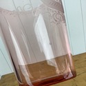 Antique Large Pink Glass Vase Hand Blown Etched Ga