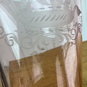 Antique Large Pink Glass Vase Hand Blown Etched Ga