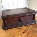 Antique Primitive Wood Box Flip Top Lid Disconnect