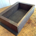 Antique Primitive Wood Box Flip Top Lid Disconnect