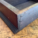 Antique Primitive Wood Box Flip Top Lid Disconnect