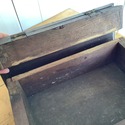 Antique Primitive Wood Box Flip Top Lid Disconnect