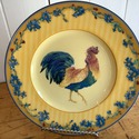 Fitz and Floyd Coq Du Village Rooster Portrait Pla