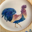 Fitz and Floyd Coq Du Village Rooster Portrait Pla