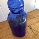 Brookfield Baby Top Bottle Blue Glass 9.75" T Vint