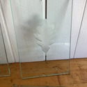 4 Sandblasted Glass Panels Leaf Tally 1994 Contemp