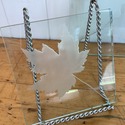 4 Sandblasted Glass Panels Leaf Tally 1994 Contemp